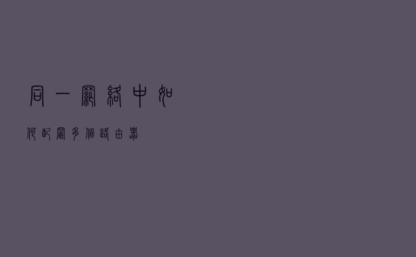 同一网络中如何配置多个路由器？
