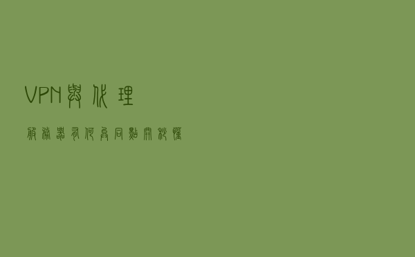 VPN与代理服务器有何异同？点开秒懂
