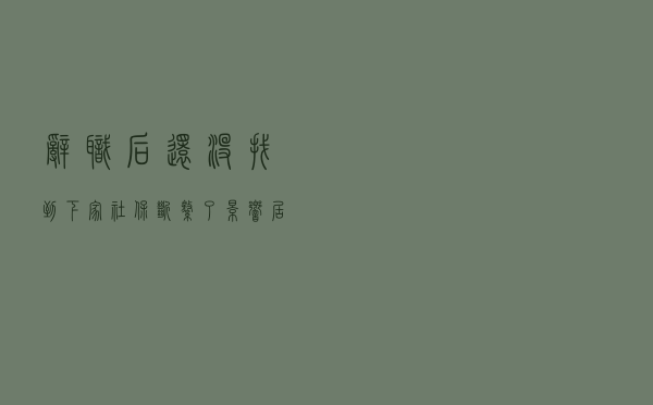 辞职后还没找到下家，社保断缴了，影响居然这么大