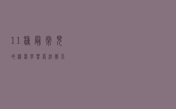 11种最常见的机器学习算法简介