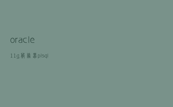 oracle 11g服务器，plsql客户端安装配置