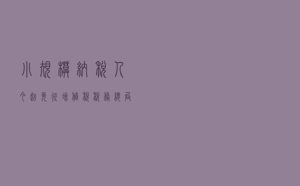 小规模纳税人今起免征增值税 税务总局：确保政策红利落地