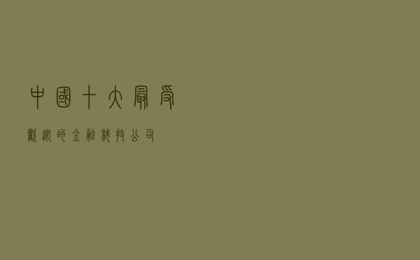 中国十大最受欢迎的金融科技公司