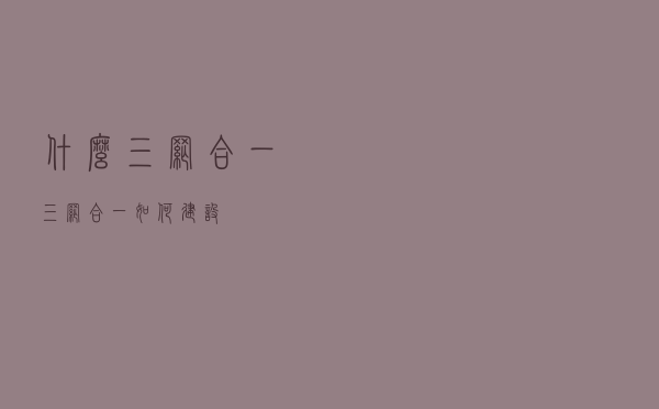 什么三网合一？三网合一如何建设？