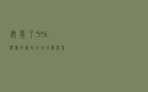 安装了SSL证书的网站在地址栏能看到哪些信息？