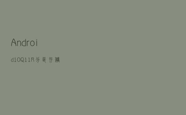 Android 10(Q)/11(R) 分区存储适配