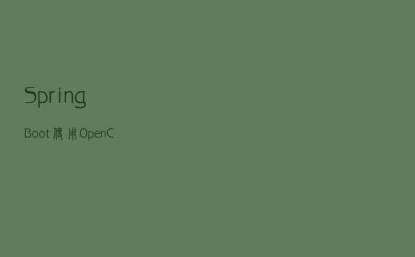 SpringBoot使用OpenCV总结