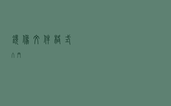 镜像文件格式入门