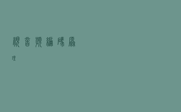 视音频编码原理