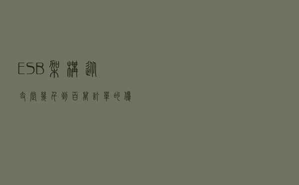 ESB架构，从支撑几千到百万订单的优化过程