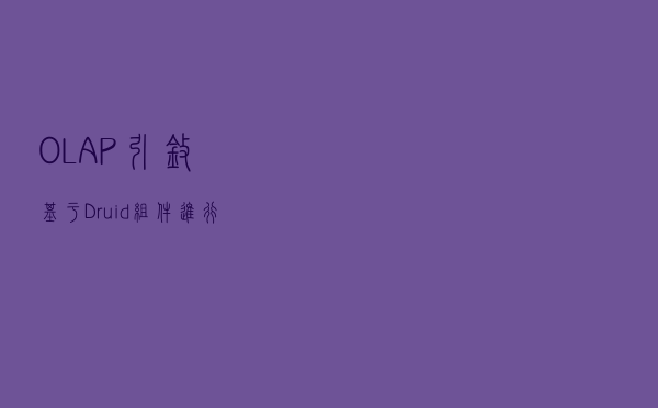 OLAP引擎：基于Druid组件进行数据统计分析