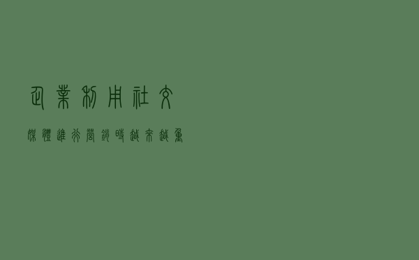 企业利用社交媒体进行营销时,越来越重视普通用户在网上的影响力
