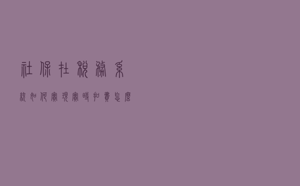 社保在税务系统如何实现实时扣费？怎么操作？