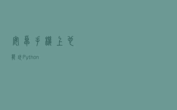 安卓手机上也能玩Python