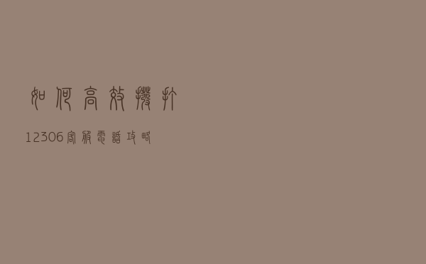 如何高效拨打12306客服电话？攻略来啦！