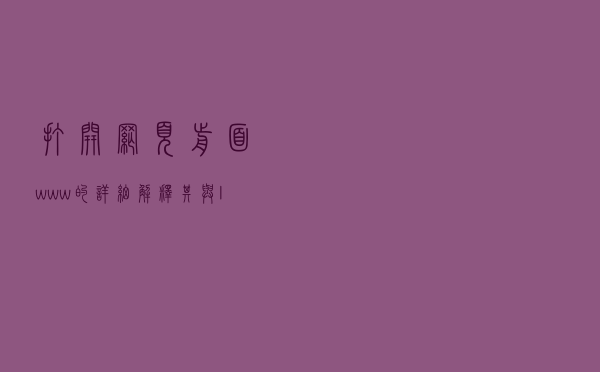 打开网页前面www的详细解释，其与Internet的区别