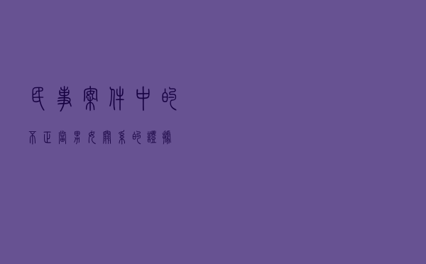 民事案件中的“不正当”男女关系的证据