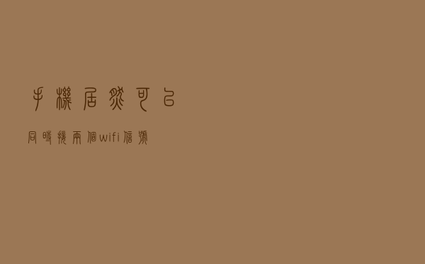 手机居然可以同时接两个wifi，信号更强更稳网速更快，教你设置