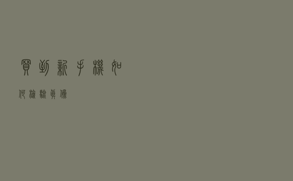 买到新手机如何检验真伪？