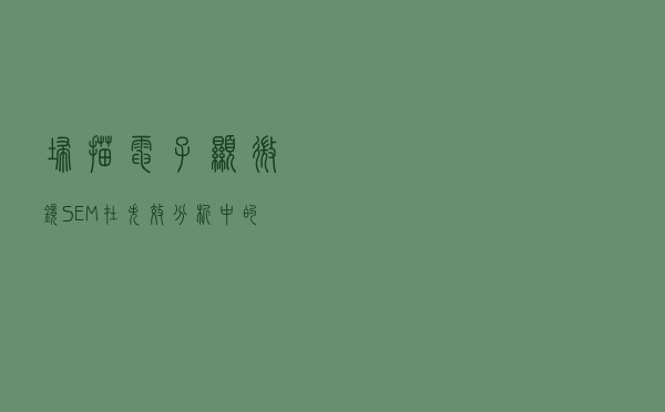 扫描电子显微镜（SEM）在失效分析中的应用