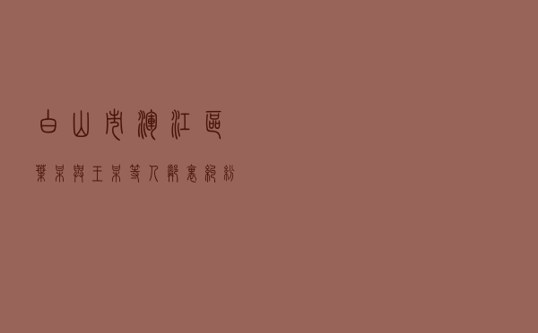 白山市浑江区叶某与王某等人邻里纠纷调解案