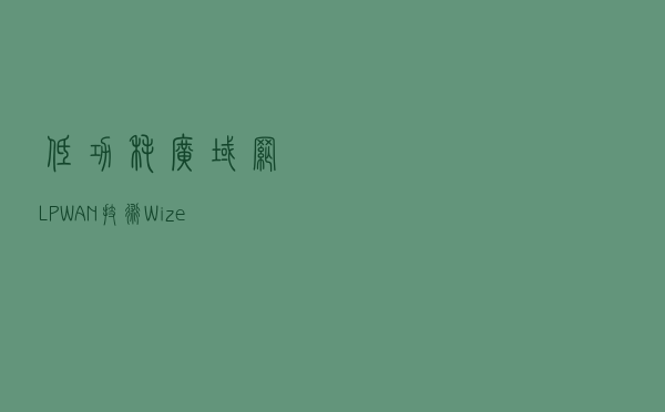 低功耗广域网(LPWAN)技术 - Wize简介