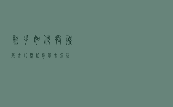 新手如何投资基金，八类指数基金介绍。