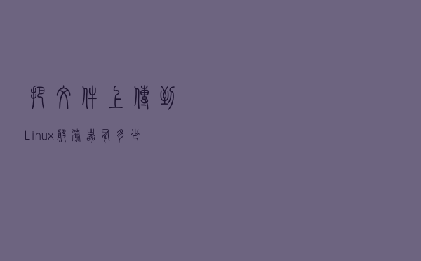 把文件上传到Linux服务器有多少种方法