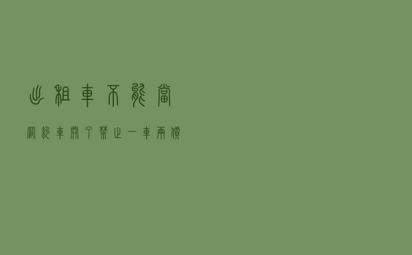 出租车不能当网约车开了，禁止“一车两价”，12月30日起禁止接单