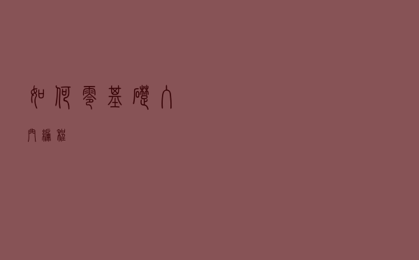 如何零基础入门编程