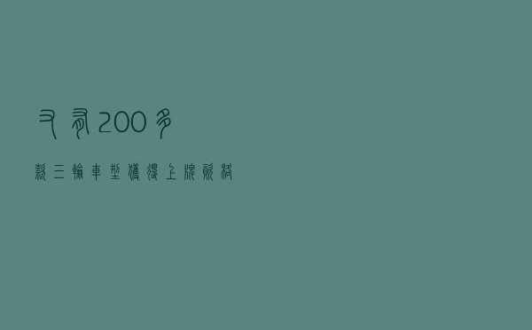 又有200多款三轮车型获得上牌资格！多数都是大家熟悉的品牌