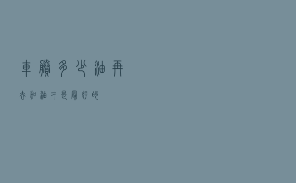 车剩多少油再去加油，才是最好的？