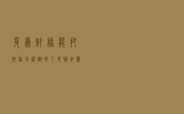 身为财务，能把财务分析做好了，升职加薪那还不是小问题