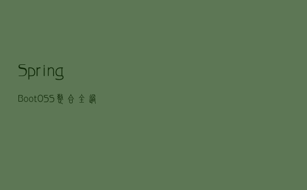SpringBoot OSS 整合全过程