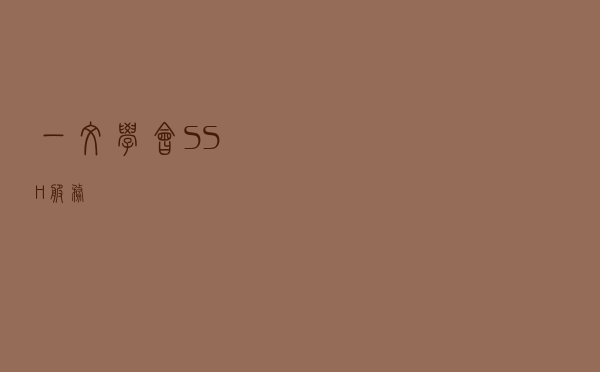 一文学会 SSH 服务