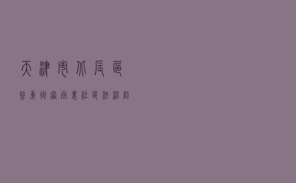 天津市北辰区普东街富宜里社区法治创建案例