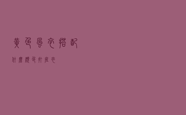 黄色风衣搭配什么颜色打底衣
