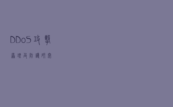 DDoS攻击原理及防护研究
