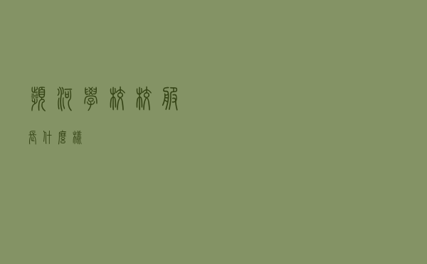 滨河学校校服长什么样