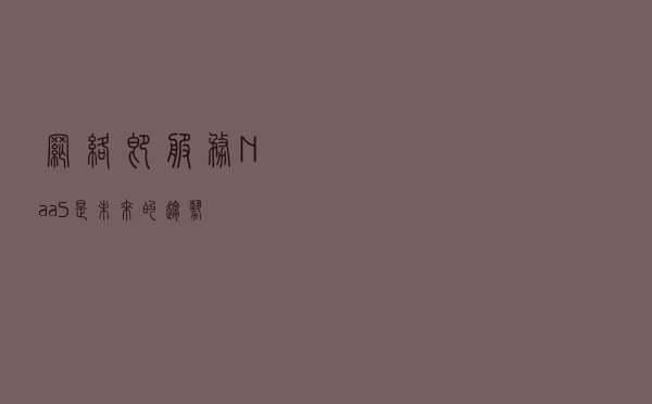 网络即服务（NaaS）是未来的趋势