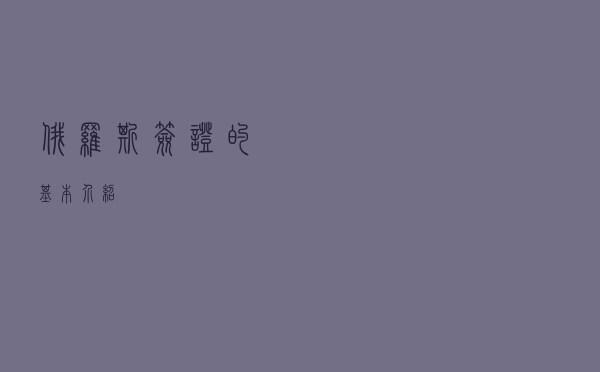 俄罗斯签证的基本介绍
