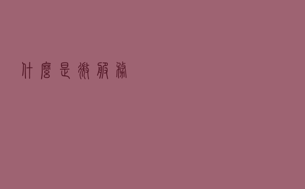 什么是微服务？