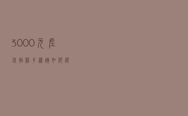 3000元左右 拍照手机该如何选？