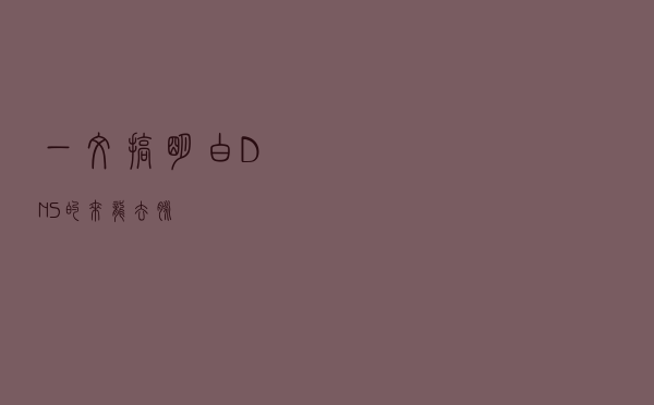 一文搞明白DNS的来龙去脉