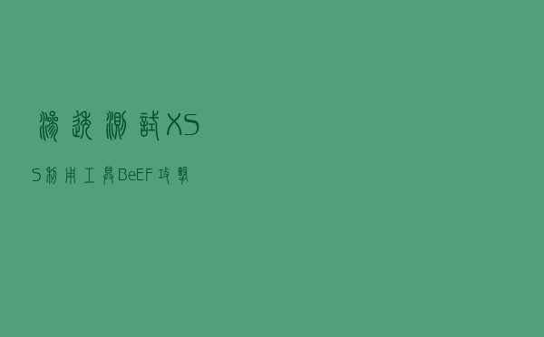 渗透测试——XSS利用工具BeEF攻击演示