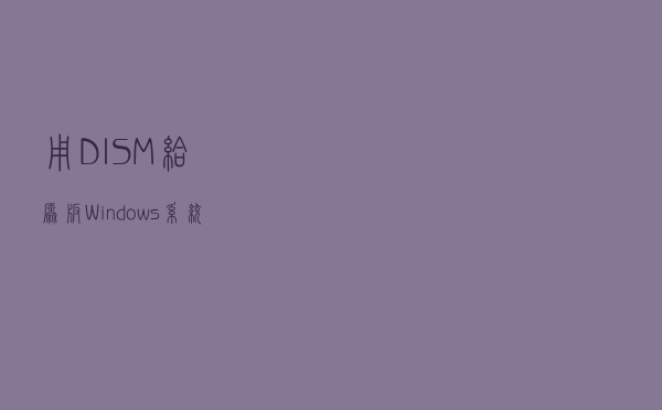 用DISM++给原版Windows系统注入驱动