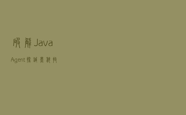 破解 Java Agent 探针黑科技
