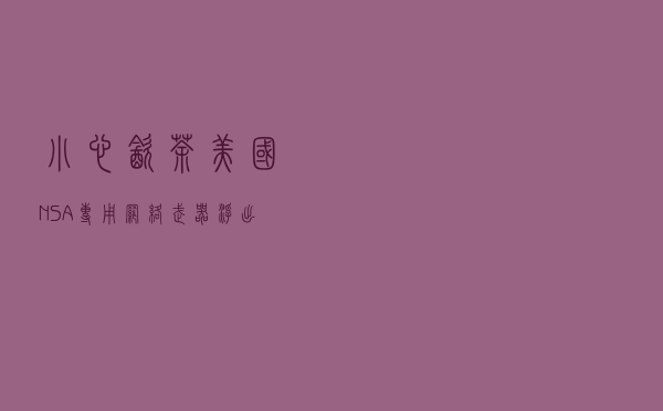 小心“饮茶”！美国NSA专用网络武器浮出水面