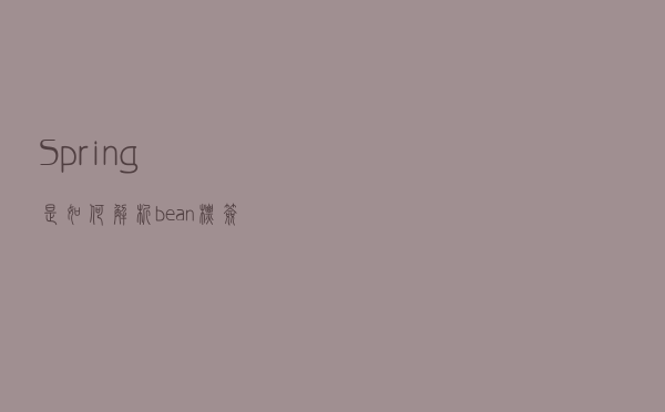 Spring 是如何解析 bean 标签的？