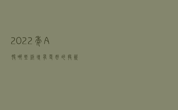 2022年A股哪些板块有更好的投资机会？